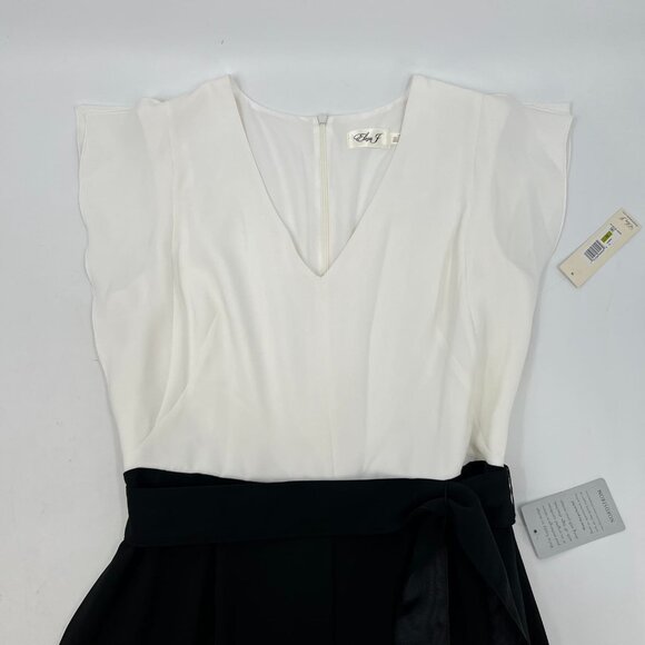 Eliza J White and Black Belted Jumpsuit | Size 14 - Picture 4 of 9